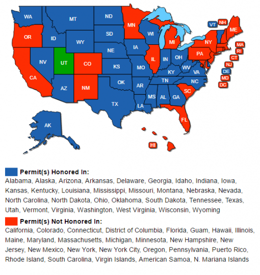 Utah (NonResident) Reciprocity Map American Arms Inc